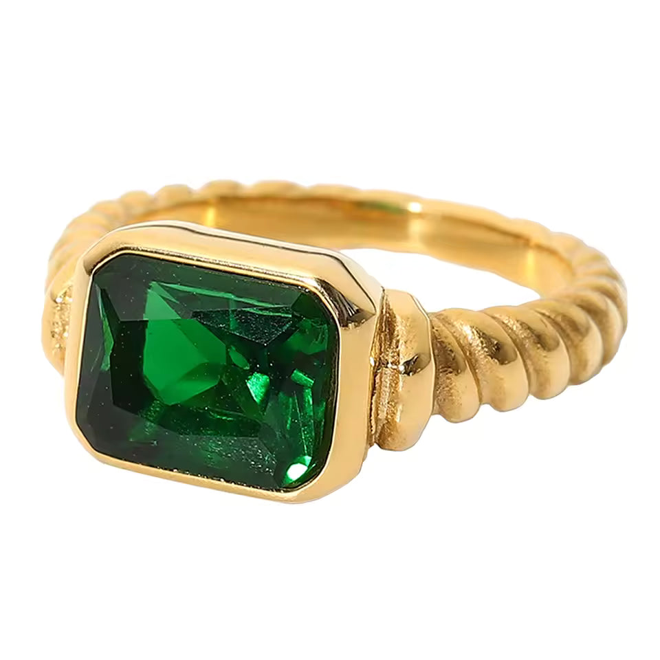 Luxe Green Ring - Gold