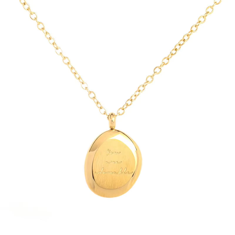 You are Adorable Engraved Necklace - Gold