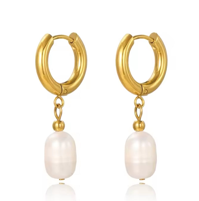 Élise Pearl Earrings- Gold