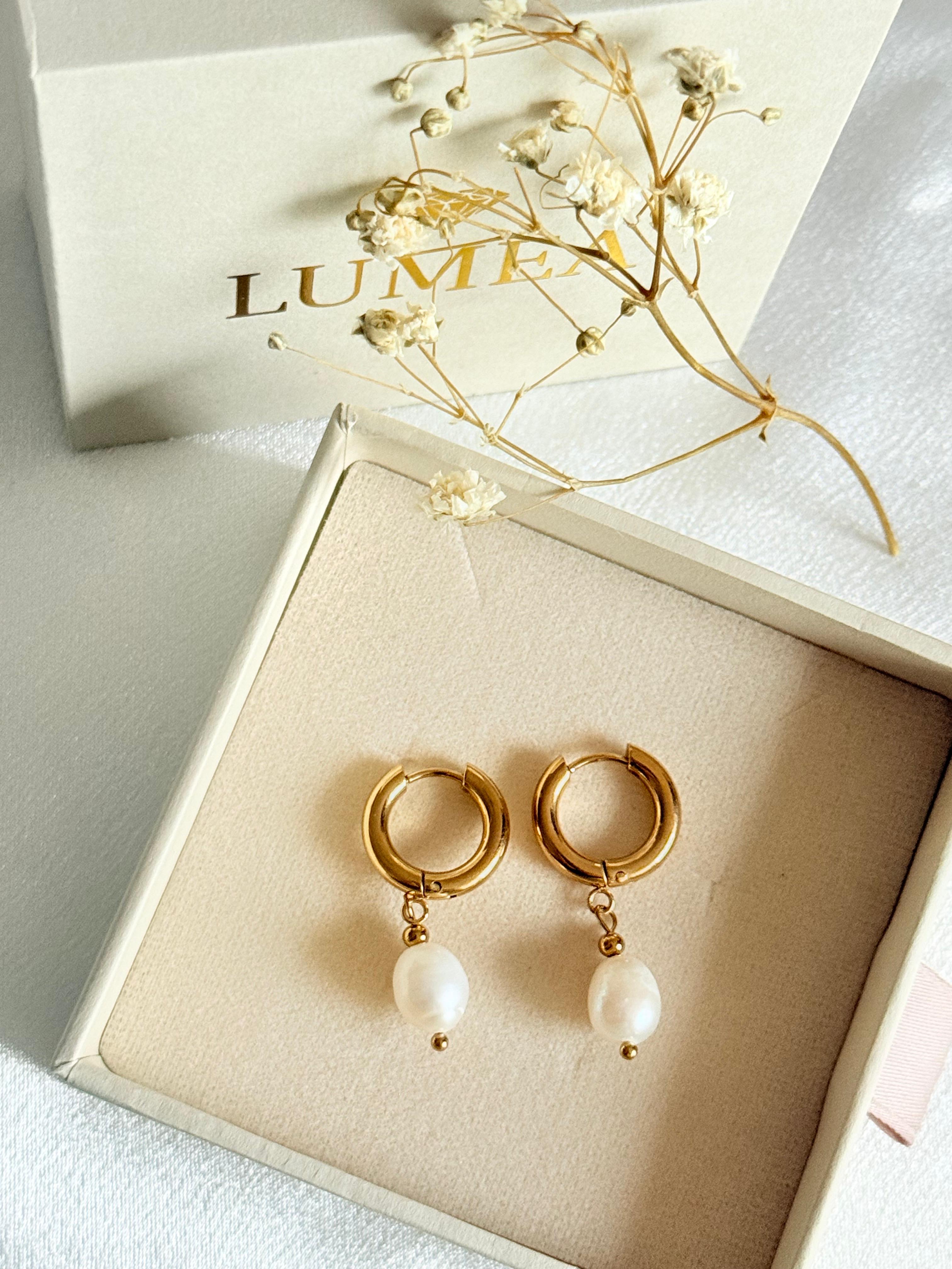 Élise Pearl Earrings- Gold