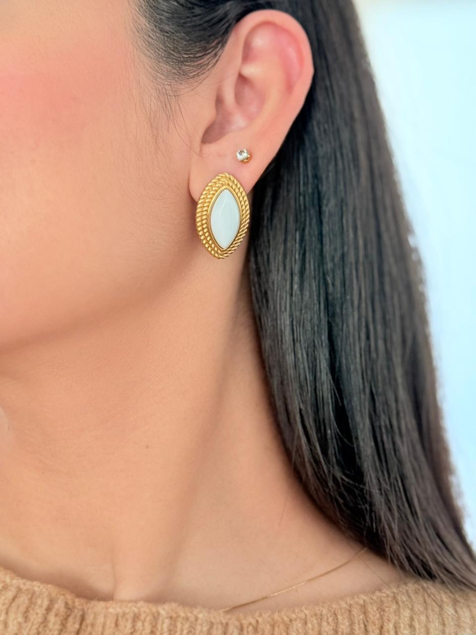 Marquise Earrings - White