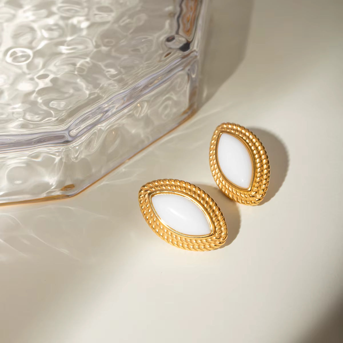 Marquise Earrings - White