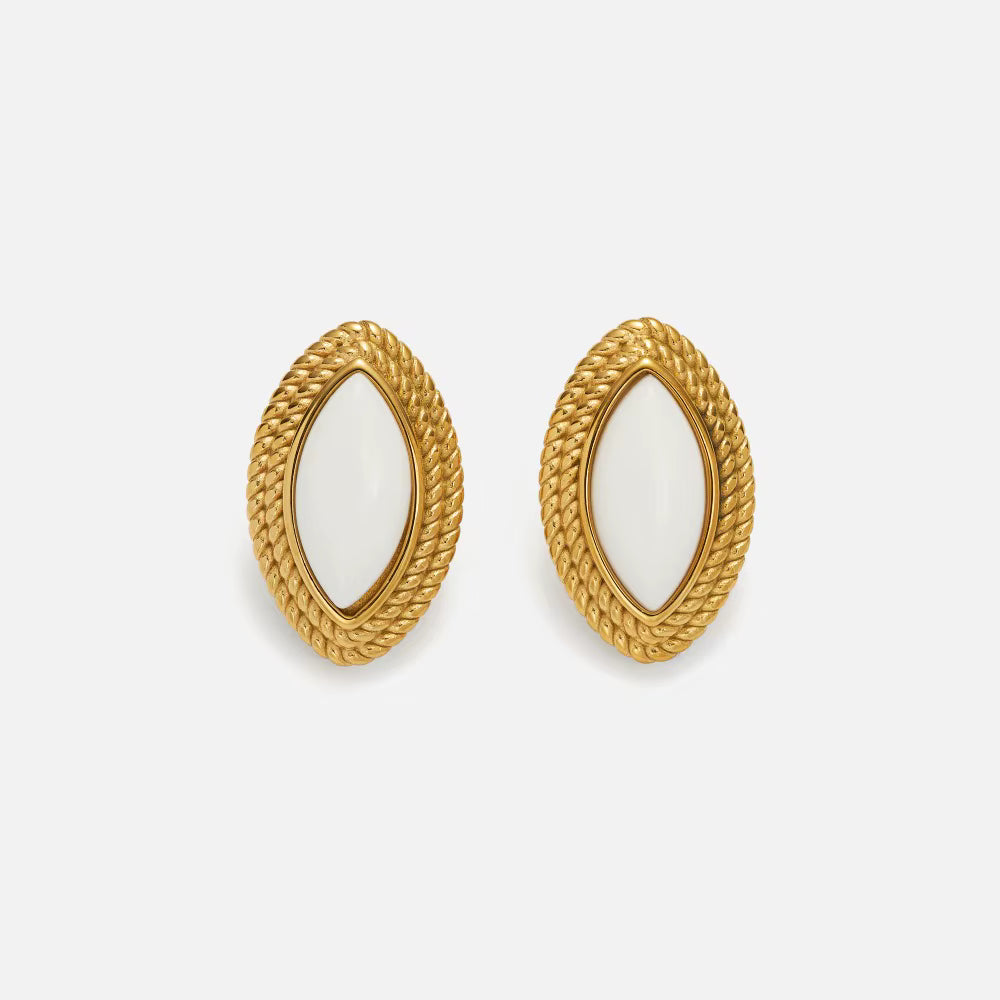 Marquise Earrings - White